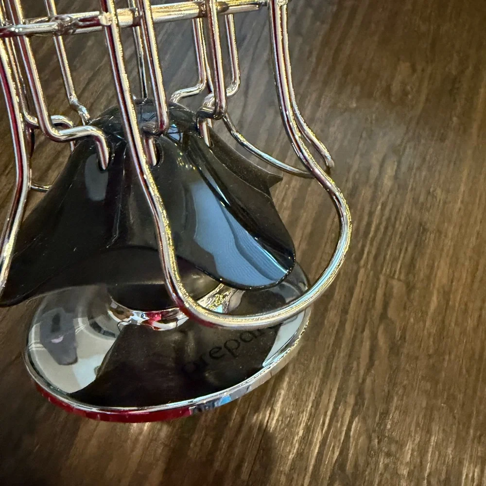 Crate&Barrel Black and Silver Carousel prepara vertuoso pod dispenser carousel